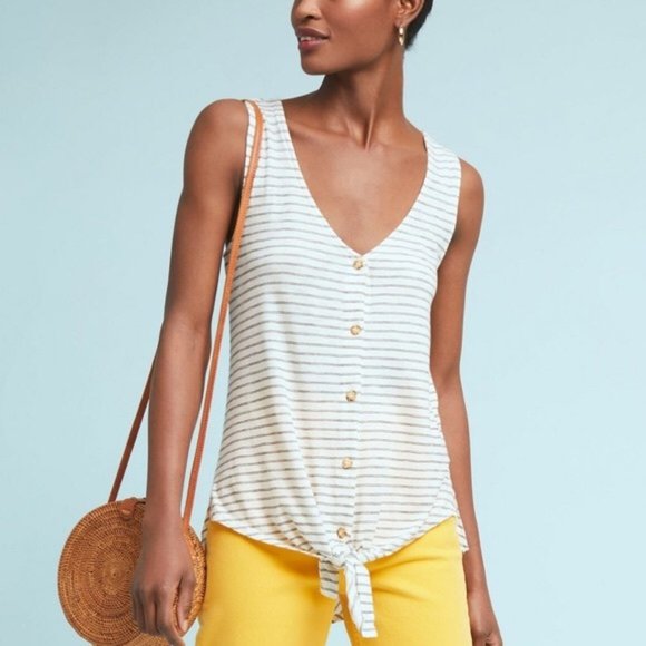 Anthropologie Tops - Anthro. T. La Effervescent Stripe Button Tank Top